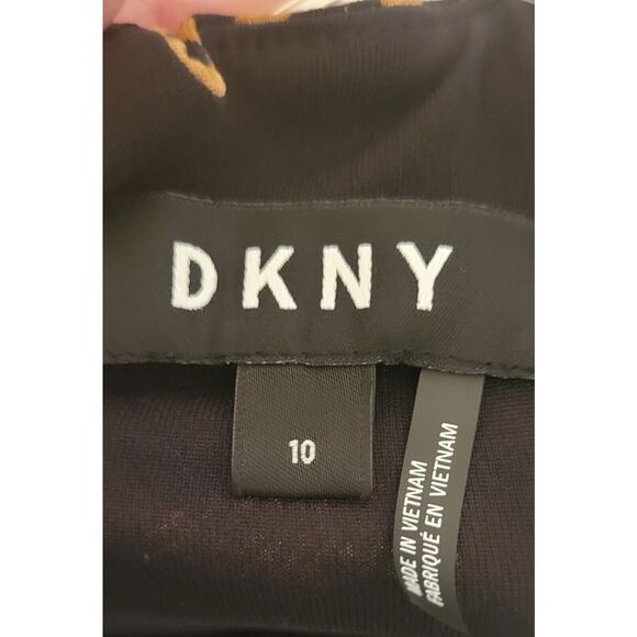 DKNY Women's Knee Length 3/4 Sleeve Animal Print Sheath Dress Size 10 Stretch - Picture 10 of 13